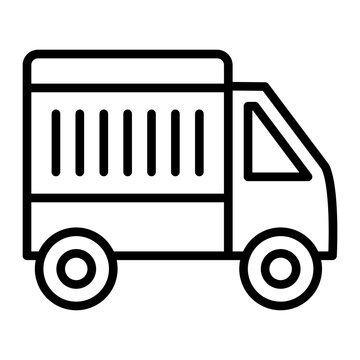 recommend clip art: Cargo Truck line icon