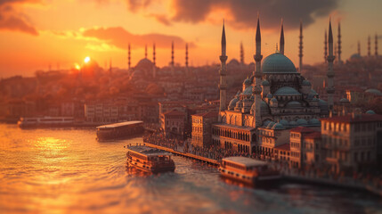 Mystical Miniature Istanbul - Enchanting Clay Art Print