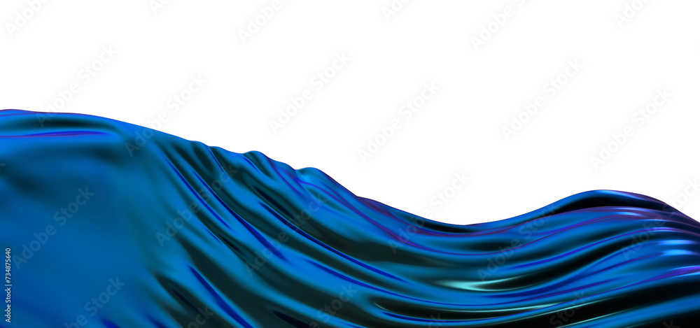 Poster creative abstract technology blue background with 3d concept. abstract particles blue wave minimalis