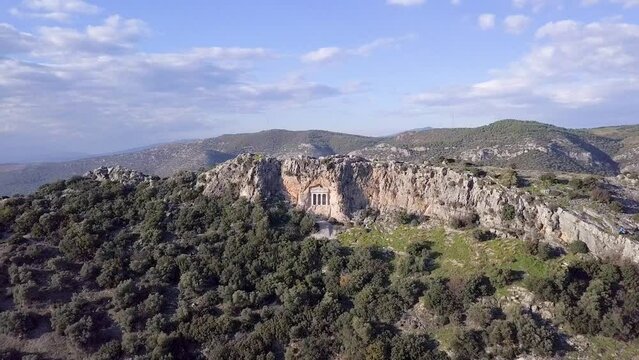 Explore the Enigmatic Nisanyan Rock Tomb in Sirince, Selcuk Izmir - A Spectacular Drone Video Experience