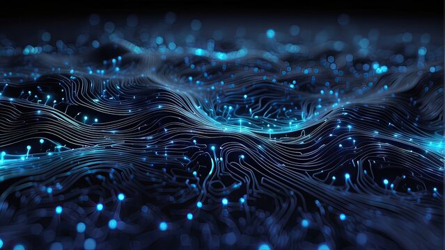 Beautiful abstract wave technology background with blue light digital effect, business concept, Modern Circuit Board Texture Background, Circuit Board Texture with Modern Design, Circuit Board Texture