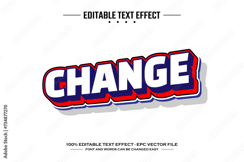 Poster change 3d editable text effect template