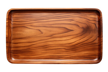 Handcrafted Wooden Tray Isolated On Transparent Background