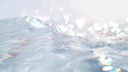 Water texture overlay effect for photo and mockups. Organic drop diagonal shadow caustic effect with rainbow refraction of light on a white wall. : Generative AI