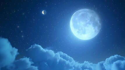 Obraz na płótnie Canvas nightly sky with large moon : Generative AI