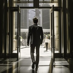 businessman leaving the office
