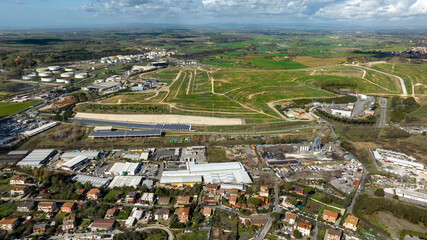 Aerial view of the Malagrotta landfill in the metropolitan city of Rome, Italy.