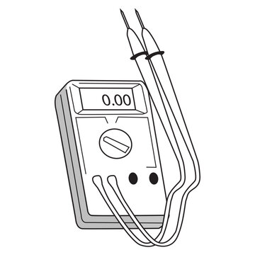 digital multimeter black and white clip art preview