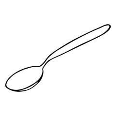 spoon line vector illustration - obrazy, fototapety, plakaty