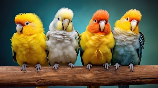  Birds Of Different Colors Are Close Together