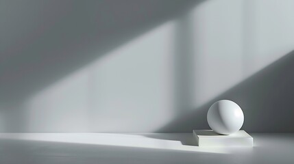 Gray background for product presentation with shadow and light from windows : Generative AI
