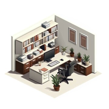 3d render of a modern office