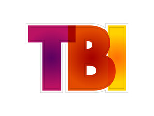 TBI Traumatic Brain Injury - intracranial injury to the brain caused by an external force, colourful text concept