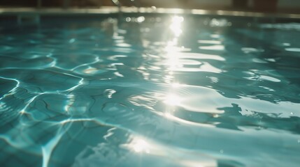 Fototapeta na wymiar Most beautiful clear pool water reflecting in the sun : Generative AI