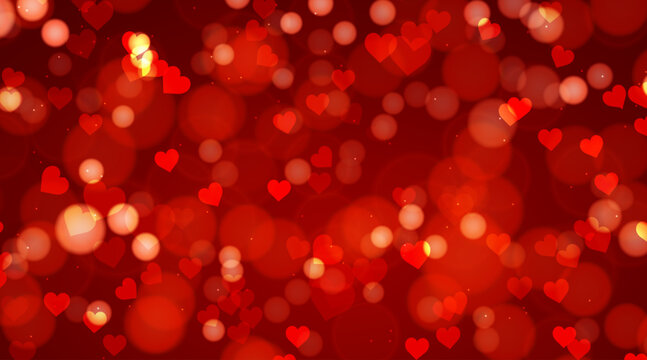 free vector red hart blurred-background