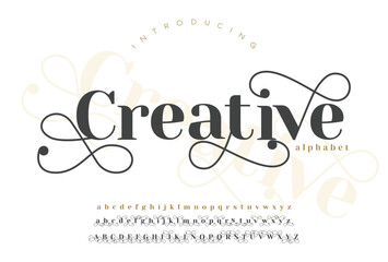 Creative luxury font elegant typeface for wedding invitation fashion logo design.
