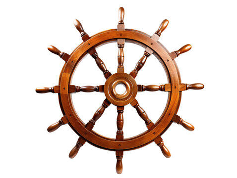 a wooden steering wheel with spokes