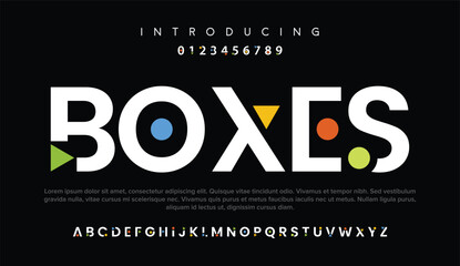 Boxes Digital abstract modern alphabet font creative urban futuristic fashion sport minimalist
 - obrazy, fototapety, plakaty