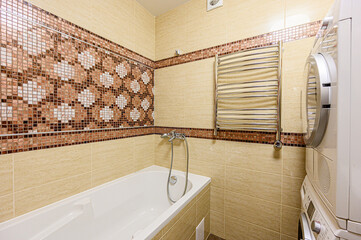 interior apartment room bathroom, sink, decorative elements, toilet. WC, sanitary unit, wash room