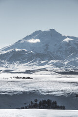 Elbrus mountain at winter. Caucasus mountain ridge. - 734890426