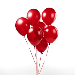 red balloons isolated on white