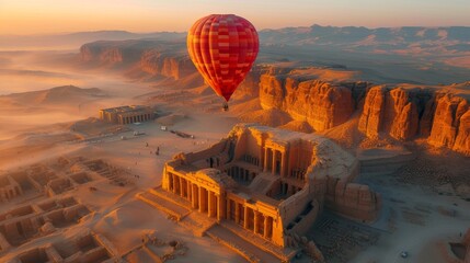 Photo taken over ancient tourism, balloon, air, - obrazy, fototapety, plakaty