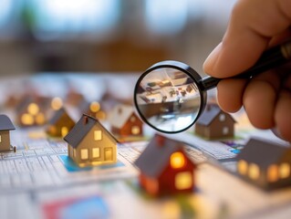 Fototapeta premium A person searching for investment properties in a hot market