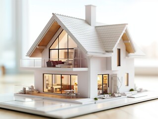 Real estate concept of a miniature house - obrazy, fototapety, plakaty