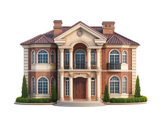 Naklejka premium Real estate of big modern house. Clipart isolated on transparent background