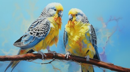 parakeets colorful