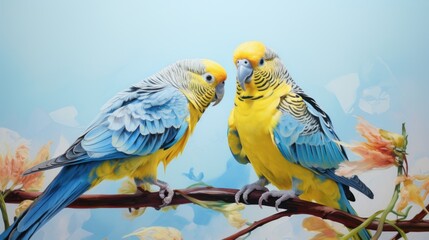 Fototapeta premium parakeets colorful