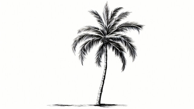 A drawing of a palm tree