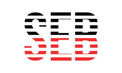 SEB three initial letter iconic line negative space minimal logo design vector template. monogram, abstract, wordmark, business, typography, minimalist, brand, company, flat, modern, unique, simple