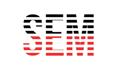 SEM three initial letter iconic line negative space minimal logo design vector template. monogram, abstract, wordmark, business, typography, minimalist, brand, company, flat, modern, unique, simple