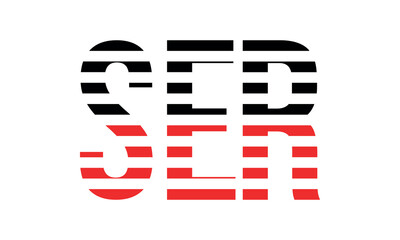 SER three initial letter iconic line negative space minimal logo design vector template. monogram, abstract, wordmark, business, typography, minimalist, brand, company, flat, modern, unique, simple