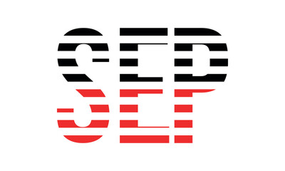 SEP three initial letter iconic line negative space minimal logo design vector template. monogram, abstract, wordmark, business, typography, minimalist, brand, company, flat, modern, unique, simple