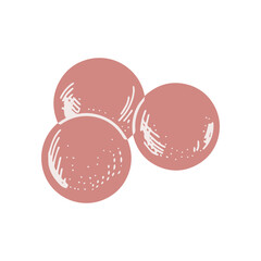 Hand-drawn round bathroom bombs, beauty cosmetic element, self care. Illustration for beauty salon, cosmetic store, makeup design. Colored flat style.
