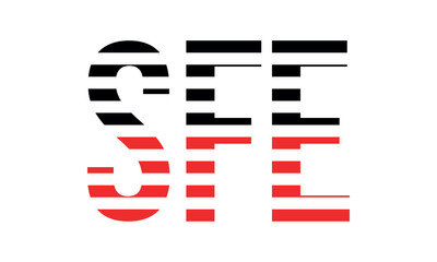 SFE three initial letter iconic line negative space minimal logo design vector template. monogram, abstract, wordmark, business, typography, minimalist, brand, company, flat, modern, unique, simple