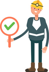 Miner Character Showing Check Mark
