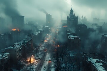 A city destroyed by war, the war there 
Generative Al
