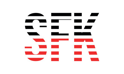 SFK three initial letter iconic line negative space minimal logo design vector template. monogram, abstract, wordmark, business, typography, minimalist, brand, company, flat, modern, unique, simple