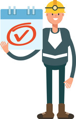 Miner Character and Check Mark Sign
