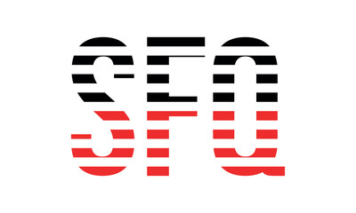 SFQ three initial letter iconic line negative space minimal logo design vector template. monogram, abstract, wordmark, business, typography, minimalist, brand, company, flat, modern, unique, simple