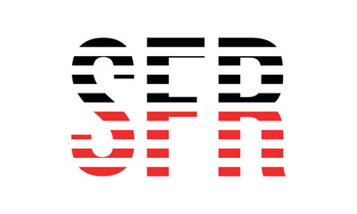 SFR three initial letter iconic line negative space minimal logo design vector template. monogram, abstract, wordmark, business, typography, minimalist, brand, company, flat, modern, unique, simple