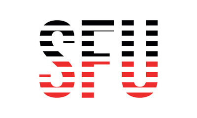SFU three initial letter iconic line negative space minimal logo design vector template. monogram, abstract, wordmark, business, typography, minimalist, brand, company, flat, modern, unique, simple