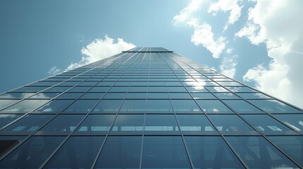 Fototapeta na wymiar Sunny Skyscraper Presentation: Executive Plan