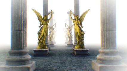 The Path Of Golden Angles Statues