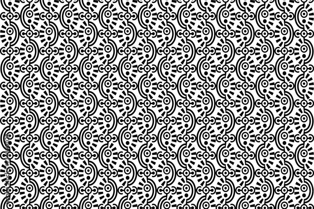 Aufkleber abstract seamless mosaic pattern with repeating elements. black and white monochrome textured patter