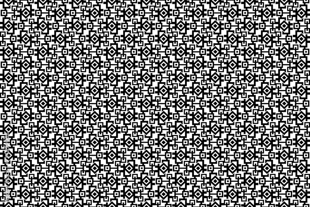 Aufkleber abstract seamless mosaic pattern with repeating elements. black and white monochrome textured patter