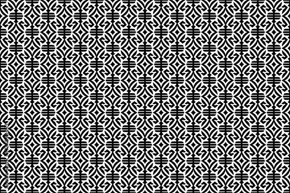 Aufkleber abstract seamless mosaic pattern with repeating elements. black and white monochrome textured patter